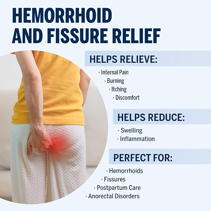 Ariella Hemorrhoid Treatment Suppository Gel: 6 Count - Natural & Herbal - Relieve Itching Burning Discomfort - Internal Relief - New Rounded Applicator - Nighttime Use