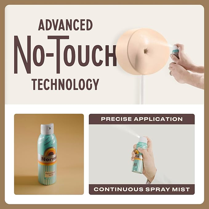 Norms Cooling Hemorrhoid Spray, Maximum Strength Touch-Free Relief with Phenylephrine, Witch Hazel, Aloe, Shrinks Swelling, Calms Itching, Soothes on Contact, 3oz Spray