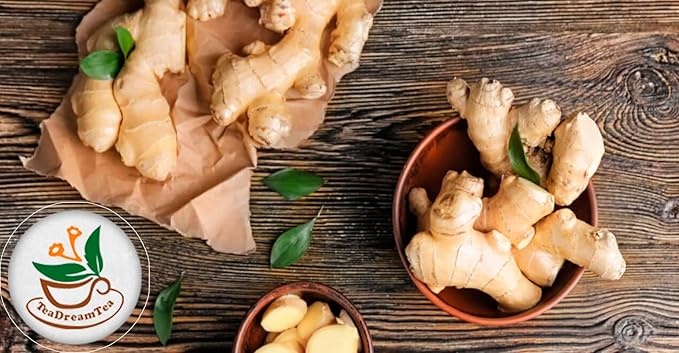 TeadreamTea Ginger Tea Bags - 200 Bleach-Free Tea Bags | Caffeine Free, Antioxidant, Calms Upset Stomach - Strengthen Immune System - Herbal Ginger Tea