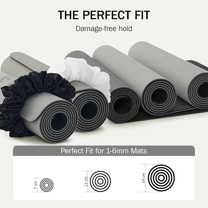 Slim Panda Yoga Mat Scrunchie,Style & Cute Mat Strap,Stretchable Velvet Fabric Fits All Standard Yoga Mats (mat not included)