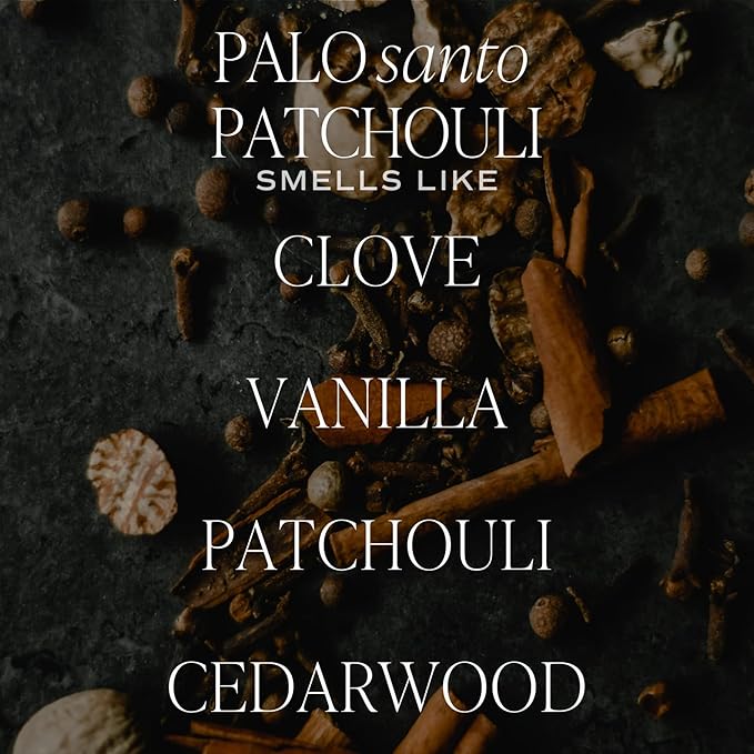 Sweet Water Decor Palo Santo Patchouli Candle - Soy Clove, Vanilla, Patchouli, Cedarwood Scented Spa Candle for Home - 15oz Tan Matte Jar, 70+ Hour Burn Time, Made in The USA