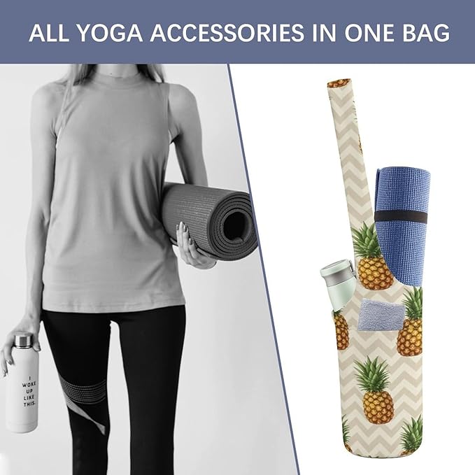 Aiyoolee Portable Yoga Mat Carrier Single Shoulder Bag with Pocket Spacious for Yoga Gym Fitness Travel