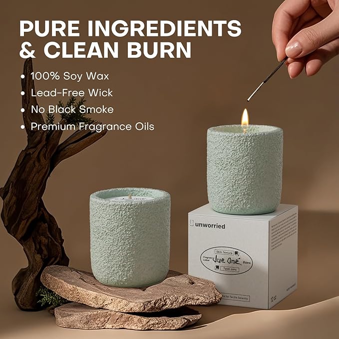 Scented Candles for Home, Natural Soy Wax Candle Gift, Non-Toxic Cement Jar Candles, Luxury Aromatherapy for Stress Relief, Gifts for Women and Men, Highly Scented, Vanilla & Sweet Pea