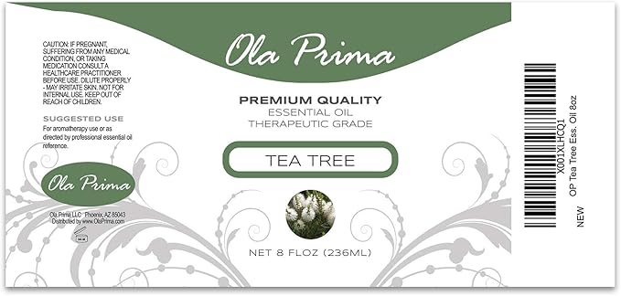 Ola Prima Tea Tree Essential Oil 8oz Pure Bulk - Therapeutic Grade Tea Tree Oil for Aromatherapy