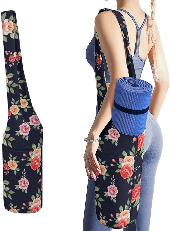 Meaudiwes Stylish Yoga Mat Bags Sports Yoga Totes Fits Most Size Mats Exercise Mat Carrier Storage Bag Yoga Gifts for Women