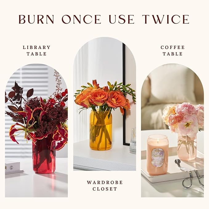 M&SENSE Strong Red Soy Scented Candle - Red Camellia Flower Scent, 10.6 oz, 60-Hour Burn,Sweet Stress Relief Candles Gift for Birthday,Mother Day,Lovers