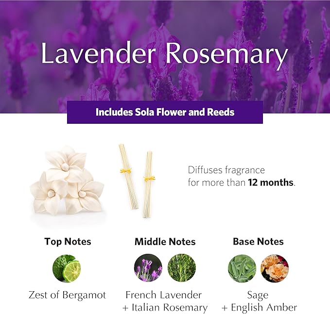 AGRARIA AirEssence Flower and Reed Diffuser Set, Handmade Sola Flower Botanical Home Fragrance Set, Scented Oil Reed Diffuser Gift for All Occasions