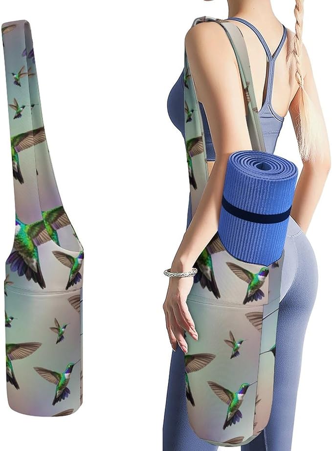 Aiyoolee Spacious Yoga Mat Storage Bag Single Shoulder Portable Carrier with Pocket for Gym Yoga Fitness
