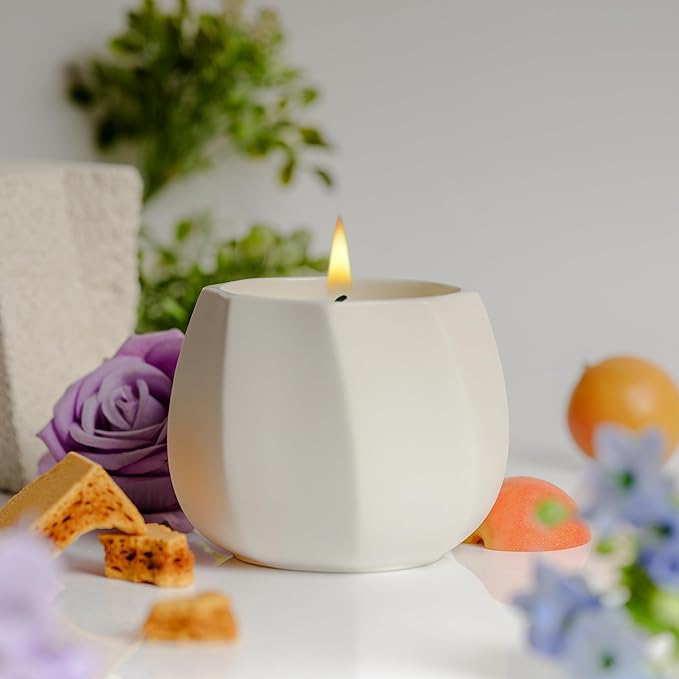 Scented Candle for Home, Luxury Ceramic Jar, Natural Soy Candle, Amalfi Citrus