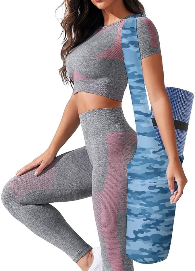 Meaudiwes Stylish Yoga Mat Bags Sports Yoga Totes Fits Most Size Mats Exercise Mat Carrier Storage Bag Yoga Gifts for Women