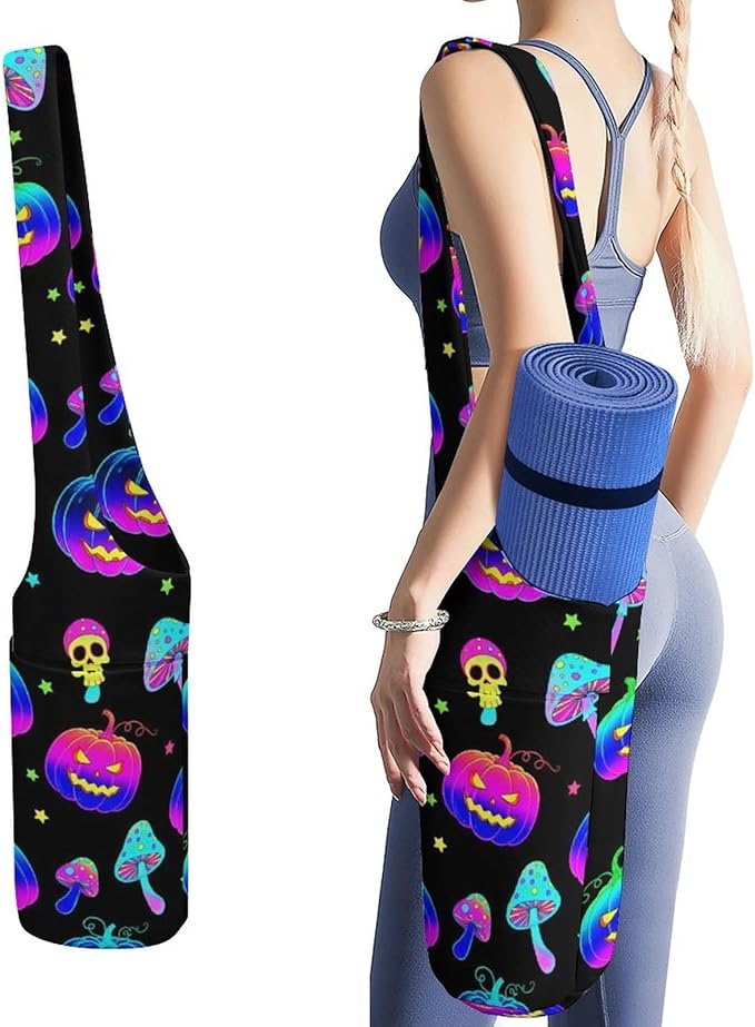 Meaudiwes Yoga Mat Bag for Women, Stylish Yoga Mat Tote Sling Carrier Bag, Long Strap Exercise Mats Totes Sport Storage Bag