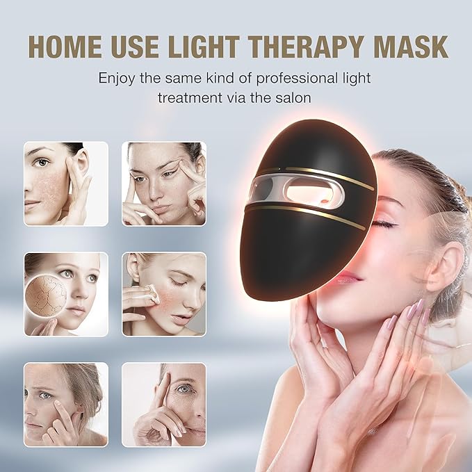 Pro-Grade FSA LED Light Therapy Facial Mask-Red & Blue Light Anti Aging for Face-HSA Salon Treatment for Acne, Wrinkles & Redness at Home