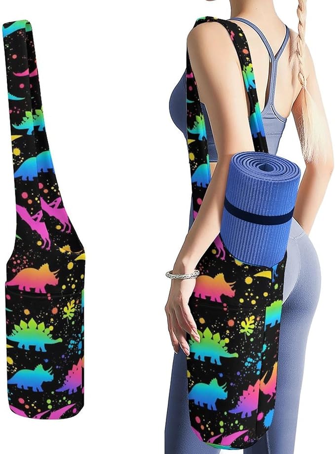 Aiyoolee Spacious Yoga Mat Storage Bag Single Shoulder Portable Carrier with Pocket for Gym Yoga Fitness