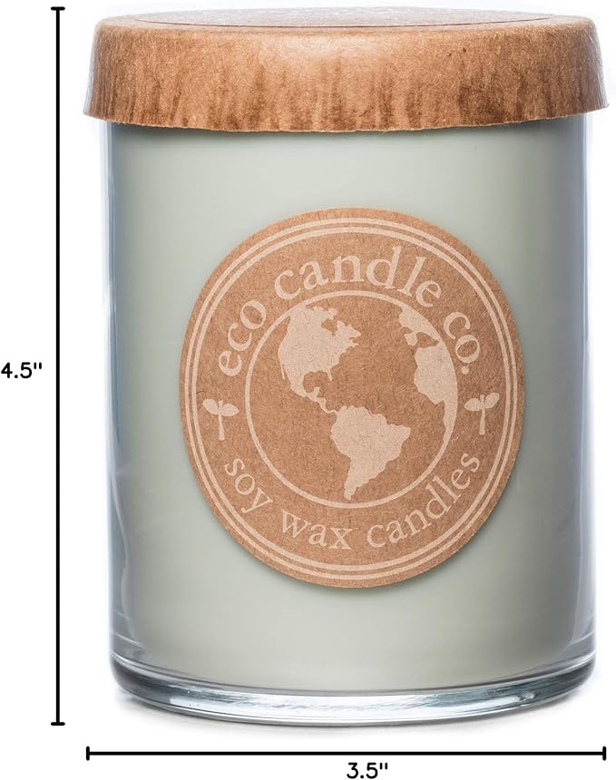 ECO CANDLE CO. Recycled Candle, Chamomile Sage, 18 oz. Double Wick - Scents of Sage & Chamomile - 100% Soy Wax, No Lead, Kraft Paper Label & Lid, Hand Poured, Phthalate Free, Midwest Grown Soybeans
