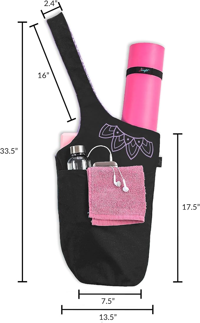 Zenifit Yoga Mat Bag – Versatile Yoga Bag with Mat Straps & Storage Pockets, Holds Yoga & Pilates Mats, Lightweight & Durable