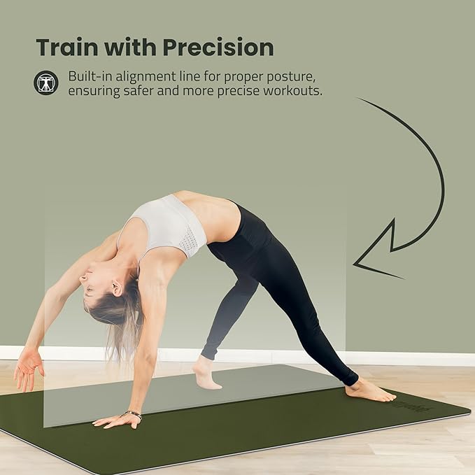 Gogokiwi Extra Wide Yoga Mat for Men Women (72"L x 36"W) Non Slip Fitness & Exercise Mat with Alignment Marks for Yoga, Pilates, Floor Workouts