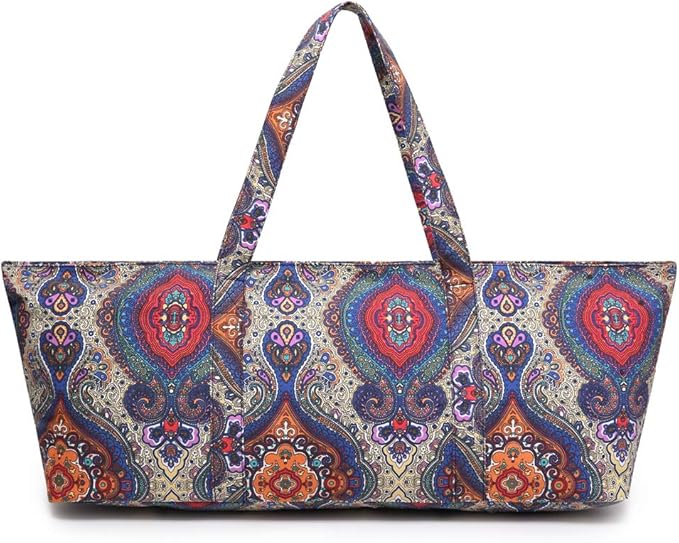 ELENTURE Large Yoga Mat Bag for Women Men, Travel Gym Bag for Pilates Office Beach Workout, Yoga Mat Tote Carrier with Mat Strap for 1/4" 1/2" Thick Exercise Yoga Mat