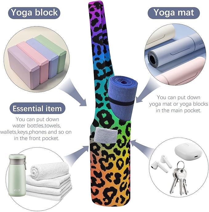 Meaudiwes Large Yoga Mat Bag Fit Most Size for Ladies Yoga Mats Carrier Bags Multi-Functional Exercise Mat Holder Storage Bag