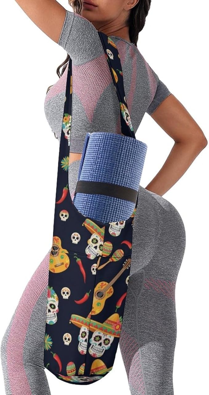 Aiyoolee Women's Portable Yoga Mat Bag Single Shoulder Carrier with Pocket for Gym Yoga Workout Travel