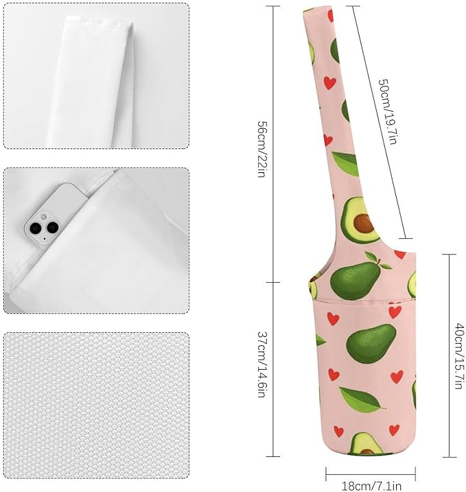 Aiyoolee Yoga Mat Bags, Large Tote Yoga Mat Carrier Holder with Water Bottle Pocket, Adjustable Shoulder Strap Storage Bag