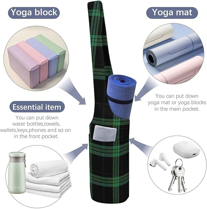 Aiyoolee Yoga Mat Bags, Large Tote Yoga Mat Carrier Holder with Water Bottle Pocket, Adjustable Shoulder Strap Storage Bag