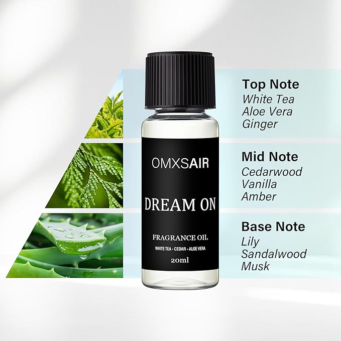 Luxury Hotel Scent Dream On Oil Diffuser Refill Kit | Long Lasting Essential Oil for Large Room,HVAC & Car Waterless Fragrance Diffusers| Nanotech Formula| Spa Calming Aromatherapy Oil (20ml/0.7FL oz)