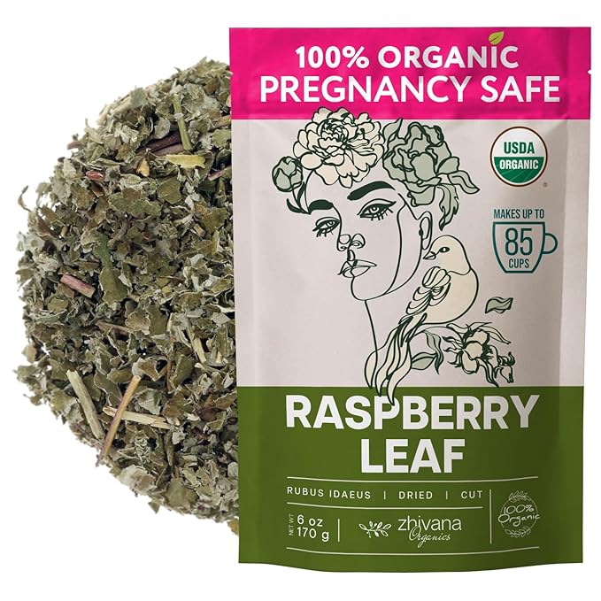 Organic Red Raspberry Leaf Tea – Wild Raspberry Tea for for Pregnancy, Healthy Cycle, Menstrual Cramps – 6oz