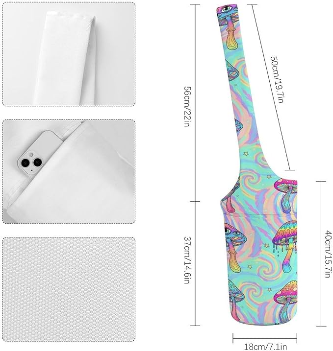 Meaudiwes Large Yoga Mat Bag Fit Most Size for Ladies Yoga Mats Carrier Bags Multi-Functional Exercise Mat Holder Storage Bag