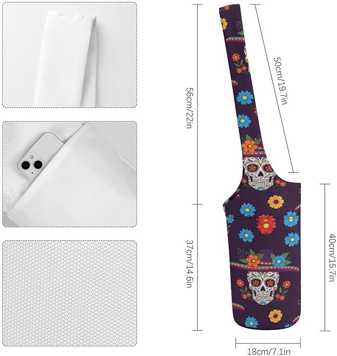 Meaudiwes Large Size Yoga Mat Bag with Long Strap, Yoga Mats Carrier Storage Bag, Exercise Mat Holder Accessories