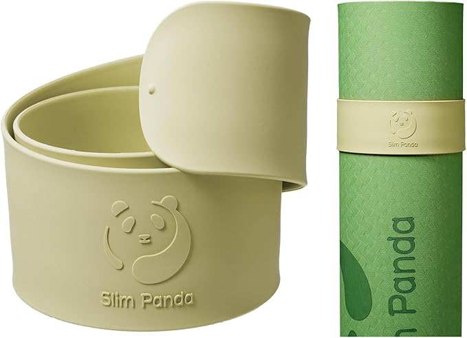 Slim Panda Yoga Mat Strap Slap Band, One Snap Keeps Mats Tightly Rolled, Heavy-Duty Clasp Fits Most Size Mats(24" L X 2" W)
