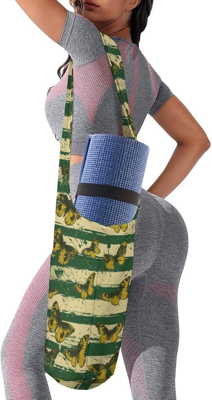 KKdskkds Fresh AvocadoYoga Mat Bag Large Opening Long Tote Yoga Mat with Pocket Fit Most Size Mats