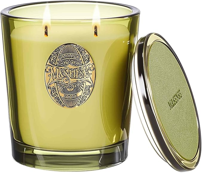 M&SENSE Large Two-Wick Soy Candle | Forest Cabin & Green | 19.8 oz, 120H Burn Time | Luxury Scented Candle for Relaxation, Gifting, Home Décor | Ideal for Bedroom, Office, Party Ambiance