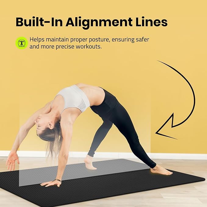 Gogokiwi Extra Wide Yoga Mat for Men Women (72"L x 36"W) Non Slip Fitness & Exercise Mat with Alignment Marks for Yoga, Pilates, Floor Workouts