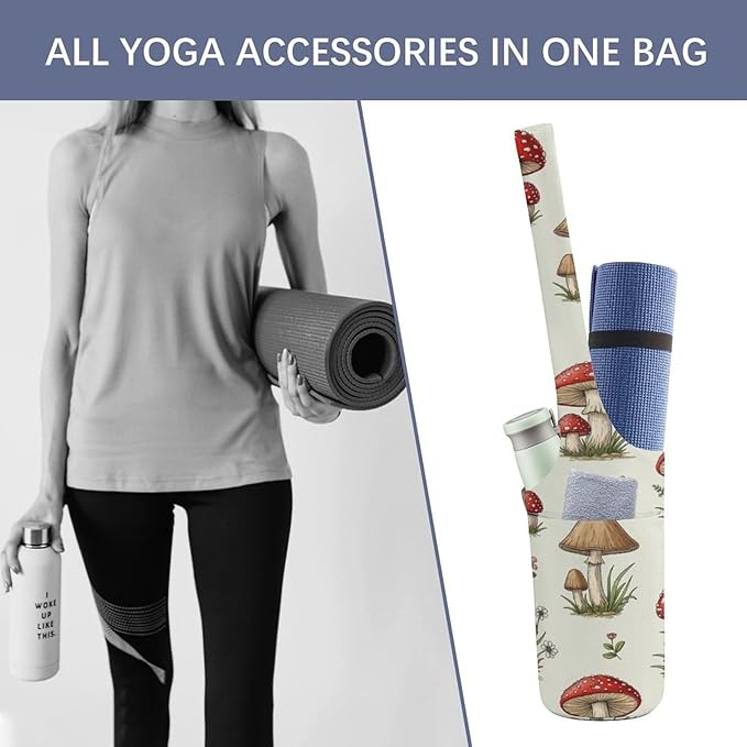 Meaudiwes Large Size Yoga Mat Bag with Long Strap, Yoga Mats Carrier Storage Bag, Exercise Mat Holder Accessories