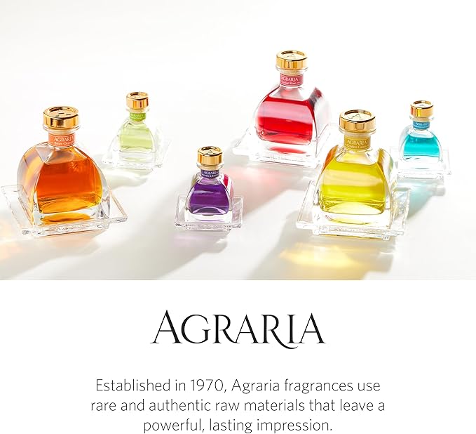 AGRARIA AirEssence Flower and Reed Diffuser Set, Handmade Sola Flower Botanical Home Fragrance Set, Scented Oil Reed Diffuser Gift for All Occasions