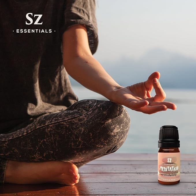 Meditation 100% Pure Essential Oil Blend - Perfectly Balanced for Shadow Work, Hot & Cold Yoga - Elevated and Deep Scent a Must Try for Meditation - Vegan - 0.17oz (5ml)