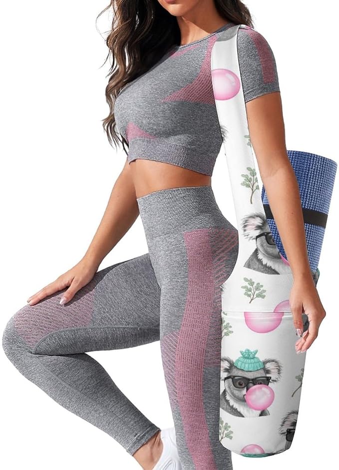 Aiyoolee Portable Yoga Mat Carrier Single Shoulder Bag with Pocket Spacious for Yoga Gym Fitness Travel