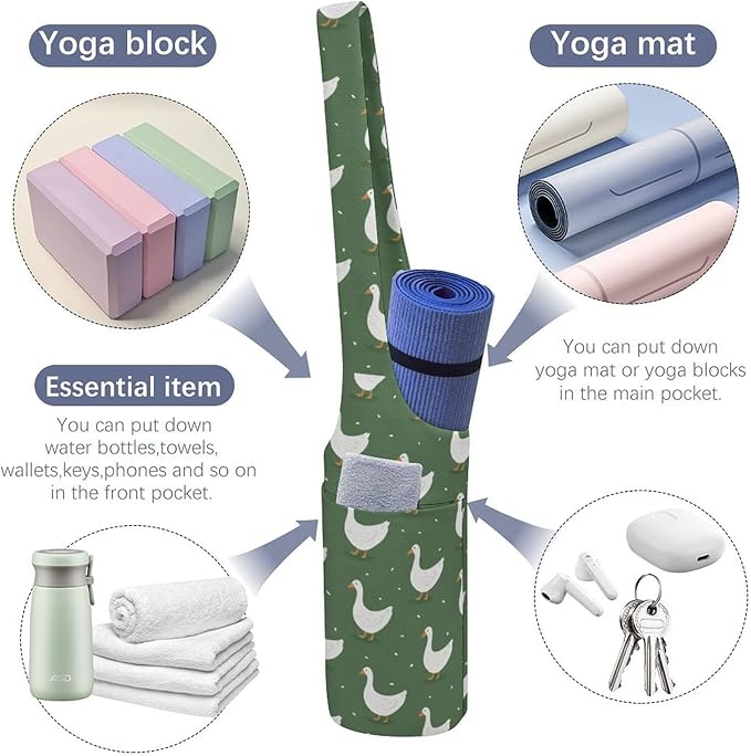 KKdskkds Vintage RoseYoga Mat Bag Large Opening Long Tote Yoga Mat with Pocket Fit Most Size Mats