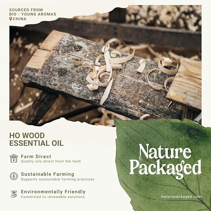 Ho Wood Essential Oil Direct from Malagassi - Ho Wood Essential Oil for Diffusers, Candle-Making, Soap-Making, Aromatherapy, for Skin and Hair (15 mL)