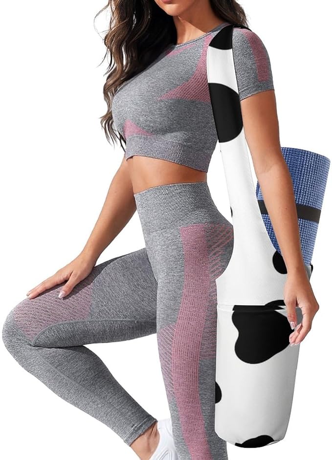Meaudiwes Stylish Yoga Mat Bag for Women Exercise Mat Holder with Shoulder Strap Yoga Mats Totes Sports Storage Bag