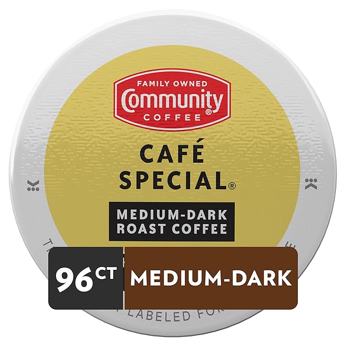 Community Coffee Café Special Medium Dark Roast, 96 Single-Serve Keurig K-Cup Pods, 24 Count (Pack of 4)