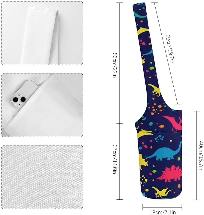 Meaudiwes Yoga Mat Bag for Women, Stylish Yoga Mat Tote Sling Carrier Bag, Long Strap Exercise Mats Totes Sport Storage Bag