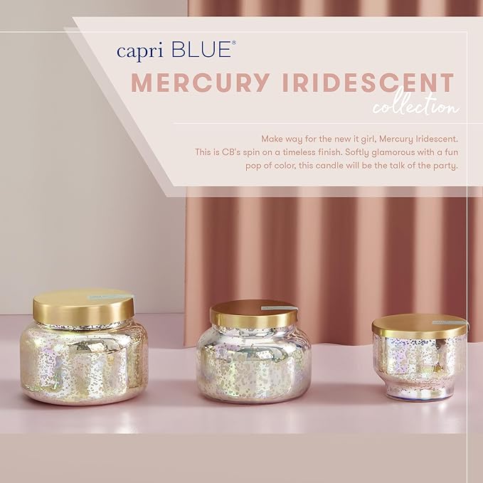 Capri Blue Mercury Iridescent Scented Candles for Home - Long Lasting Decorative Jar Luxury Candles - Gifts for Women & Men - Soy Wax Blend - Aloha Orchid (28 oz)