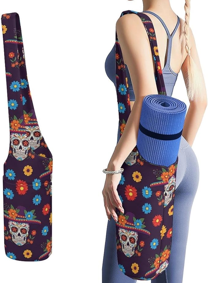 Meaudiwes Large Size Yoga Mat Bag with Long Strap, Yoga Mats Carrier Storage Bag, Exercise Mat Holder Accessories