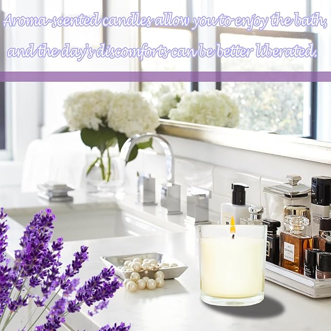 12 Pcs 6 Oz Mini Soy Candles,Lavender Scented Bulk Candle Set,Aromatherapy Candle,Great Stress Relieving Scented Candles for Girls as a Gift for Birthdays, Weddings Party Favors!