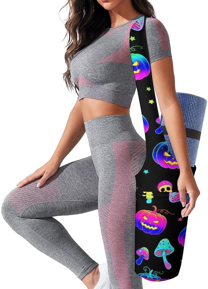Meaudiwes Yoga Mat Bag for Women, Stylish Yoga Mat Tote Sling Carrier Bag, Long Strap Exercise Mats Totes Sport Storage Bag