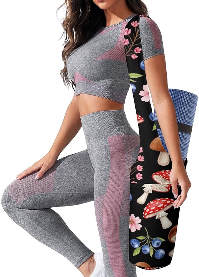Aiyoolee Women's Portable Yoga Mat Bag Single Shoulder Carrier with Pocket for Gym Yoga Workout Travel