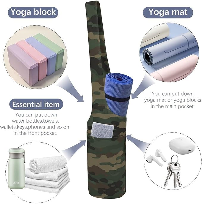 Aiyoolee Yoga Mat Bag Large Tote Carrier Holder with Water Bottle Pocket Yoga Bags