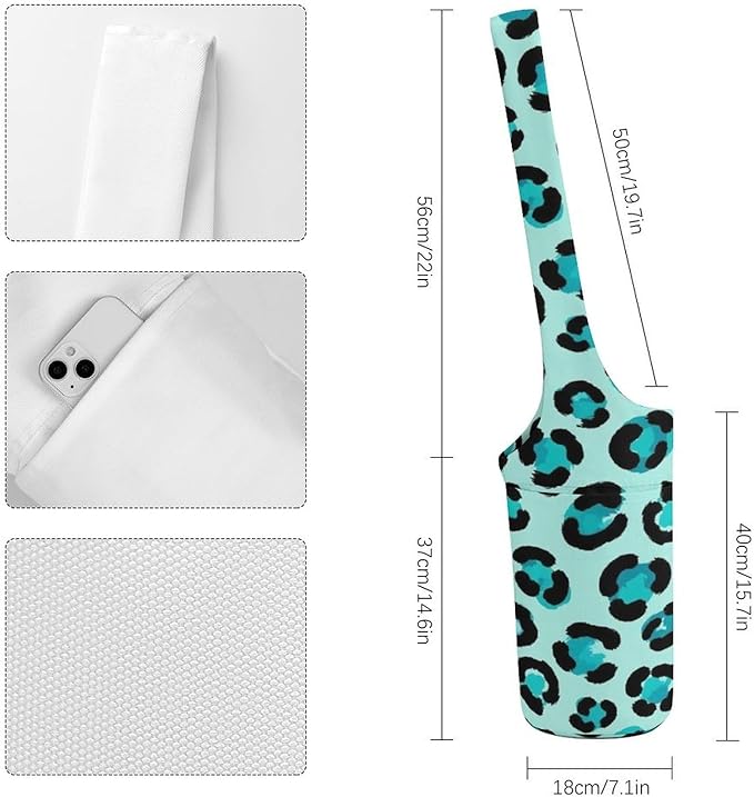 Meaudiwes Large Yoga Mat Bag with Long Strap for Women Yoga Accessories Sports Storage Bags Exercise Mats Tote Sling Carrier Bag