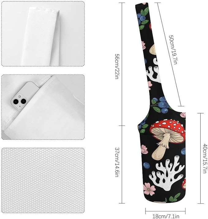 Meaudiwes Large Yoga Mat Bag with Long Strap for Women Yoga Accessories Sports Storage Bags Exercise Mats Tote Sling Carrier Bag